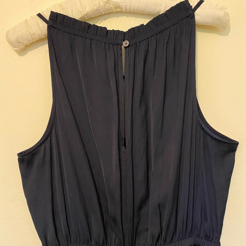 LOFT Navy Silky Halter Neckline Jumpsuit - Picture 4 of 4